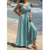 imagePRETTYGARDEN Boho Maxi Dresses for Women 2026 Summer Floral Wedding Guest Dress Resort Wear Spring Long Flowy Beach SundressGreen Pink Floral