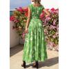 imagePRETTYGARDEN Boho Maxi Dresses for Women 2026 Summer Floral Wedding Guest Dress Resort Wear Spring Long Flowy Beach SundressGreen White Floral
