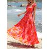 imagePRETTYGARDEN Boho Maxi Dresses for Women 2026 Summer Floral Wedding Guest Dress Resort Wear Spring Long Flowy Beach SundressOrange Pink Red Floral