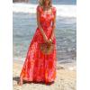 imagePRETTYGARDEN Boho Maxi Dresses for Women 2026 Summer Floral Wedding Guest Dress Resort Wear Spring Long Flowy Beach SundressOrange Pink Red Floral