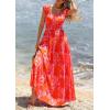 imagePRETTYGARDEN Boho Maxi Dresses for Women 2026 Summer Floral Wedding Guest Dress Resort Wear Spring Long Flowy Beach SundressOrange Pink Red Floral