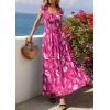 imagePRETTYGARDEN Boho Maxi Dresses for Women 2026 Summer Floral Wedding Guest Dress Resort Wear Spring Long Flowy Beach SundressRose Red White Floral