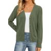 imagePRETTYGARDEN Cardigan Sweaters for Women Lightweight Knit Button Up V Neck Shrugs 2026 Trendy Winter Fall Fashion ClothingArmy Green