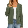 imagePRETTYGARDEN Cardigan Sweaters for Women Lightweight Knit Button Up V Neck Shrugs 2026 Trendy Winter Fall Fashion ClothingArmy Green