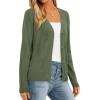 imagePRETTYGARDEN Cardigan Sweaters for Women Lightweight Knit Button Up V Neck Shrugs 2026 Trendy Winter Fall Fashion ClothingArmy Green