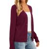 imagePRETTYGARDEN Cardigan Sweaters for Women Lightweight Knit Button Up V Neck Shrugs 2026 Trendy Winter Fall Fashion ClothingBurgundy
