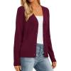imagePRETTYGARDEN Cardigan Sweaters for Women Lightweight Knit Button Up V Neck Shrugs 2026 Trendy Winter Fall Fashion ClothingBurgundy