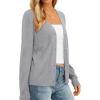 imagePRETTYGARDEN Cardigan Sweaters for Women Lightweight Knit Button Up V Neck Shrugs 2026 Trendy Winter Fall Fashion ClothingGrey