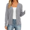 imagePRETTYGARDEN Cardigan Sweaters for Women Lightweight Knit Button Up V Neck Shrugs 2026 Trendy Winter Fall Fashion ClothingGrey
