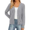 imagePRETTYGARDEN Cardigan Sweaters for Women Lightweight Knit Button Up V Neck Shrugs 2026 Trendy Winter Fall Fashion ClothingGrey
