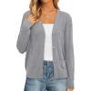 imagePRETTYGARDEN Cardigan Sweaters for Women Lightweight Knit Button Up V Neck Shrugs 2026 Trendy Winter Fall Fashion ClothingGrey