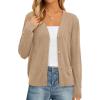 imagePRETTYGARDEN Cardigan Sweaters for Women Lightweight Knit Button Up V Neck Shrugs 2026 Trendy Winter Fall Fashion ClothingKhaki