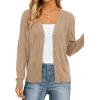 imagePRETTYGARDEN Cardigan Sweaters for Women Lightweight Knit Button Up V Neck Shrugs 2026 Trendy Winter Fall Fashion ClothingKhaki