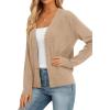 imagePRETTYGARDEN Cardigan Sweaters for Women Lightweight Knit Button Up V Neck Shrugs 2026 Trendy Winter Fall Fashion ClothingKhaki