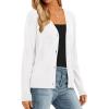 imagePRETTYGARDEN Cardigan Sweaters for Women Lightweight Knit Button Up V Neck Shrugs 2026 Trendy Winter Fall Fashion ClothingWhite
