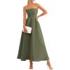 imagePRETTYGARDEN Cocktail Dresses for Women 2026 Summer Formal Elegant Tube Top Strapless Spring Wedding Guest Party Midi DressArmy Green