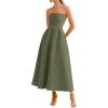 imagePRETTYGARDEN Cocktail Dresses for Women 2026 Summer Formal Elegant Tube Top Strapless Spring Wedding Guest Party Midi DressArmy Green