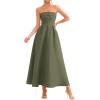 imagePRETTYGARDEN Cocktail Dresses for Women 2026 Summer Formal Elegant Tube Top Strapless Spring Wedding Guest Party Midi DressArmy Green