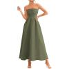 imagePRETTYGARDEN Cocktail Dresses for Women 2026 Summer Formal Elegant Tube Top Strapless Spring Wedding Guest Party Midi DressArmy Green