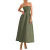 imagePRETTYGARDEN Cocktail Dresses for Women 2026 Summer Formal Elegant Tube Top Strapless Spring Wedding Guest Party Midi DressArmy Green