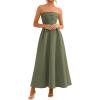 imagePRETTYGARDEN Cocktail Dresses for Women 2026 Summer Formal Elegant Tube Top Strapless Spring Wedding Guest Party Midi DressArmy Green