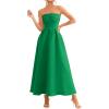 imagePRETTYGARDEN Cocktail Dresses for Women 2026 Summer Formal Elegant Tube Top Strapless Spring Wedding Guest Party Midi DressGreen