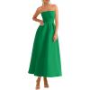 imagePRETTYGARDEN Cocktail Dresses for Women 2026 Summer Formal Elegant Tube Top Strapless Spring Wedding Guest Party Midi DressGreen