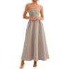 imagePRETTYGARDEN Cocktail Dresses for Women 2026 Summer Formal Elegant Tube Top Strapless Spring Wedding Guest Party Midi DressKhaki