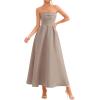 imagePRETTYGARDEN Cocktail Dresses for Women 2026 Summer Formal Elegant Tube Top Strapless Spring Wedding Guest Party Midi DressKhaki