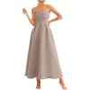 imagePRETTYGARDEN Cocktail Dresses for Women 2026 Summer Formal Elegant Tube Top Strapless Spring Wedding Guest Party Midi DressKhaki