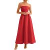 imagePRETTYGARDEN Cocktail Dresses for Women 2026 Summer Formal Elegant Tube Top Strapless Spring Wedding Guest Party Midi DressRed