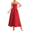 imagePRETTYGARDEN Cocktail Dresses for Women 2026 Summer Formal Elegant Tube Top Strapless Spring Wedding Guest Party Midi DressRed