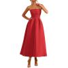 imagePRETTYGARDEN Cocktail Dresses for Women 2026 Summer Formal Elegant Tube Top Strapless Spring Wedding Guest Party Midi DressRed