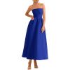imagePRETTYGARDEN Cocktail Dresses for Women 2026 Summer Formal Elegant Tube Top Strapless Spring Wedding Guest Party Midi DressRoyal Blue
