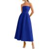 imagePRETTYGARDEN Cocktail Dresses for Women 2026 Summer Formal Elegant Tube Top Strapless Spring Wedding Guest Party Midi DressRoyal Blue