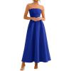 imagePRETTYGARDEN Cocktail Dresses for Women 2026 Summer Formal Elegant Tube Top Strapless Spring Wedding Guest Party Midi DressRoyal Blue