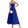 imagePRETTYGARDEN Cocktail Dresses for Women 2026 Summer Formal Elegant Tube Top Strapless Spring Wedding Guest Party Midi DressRoyal Blue