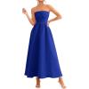 imagePRETTYGARDEN Cocktail Dresses for Women 2026 Summer Formal Elegant Tube Top Strapless Spring Wedding Guest Party Midi DressRoyal Blue