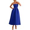 imagePRETTYGARDEN Cocktail Dresses for Women 2026 Summer Formal Elegant Tube Top Strapless Spring Wedding Guest Party Midi DressRoyal Blue