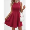 imagePRETTYGARDEN Cocktail Dresses for Women Summer 2026 Elegant Classy Spring A Line Sleeveless Mini Short Party Dress PocketsBurgundy