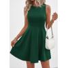 imagePRETTYGARDEN Cocktail Dresses for Women Summer 2026 Elegant Classy Spring A Line Sleeveless Mini Short Party Dress PocketsDark Green