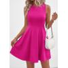 imagePRETTYGARDEN Cocktail Dresses for Women Summer 2026 Elegant Classy Spring A Line Sleeveless Mini Short Party Dress PocketsHot Pink
