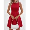 imagePRETTYGARDEN Cocktail Dresses for Women Summer 2026 Elegant Classy Spring A Line Sleeveless Mini Short Party Dress PocketsRed
