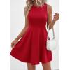 imagePRETTYGARDEN Cocktail Dresses for Women Summer 2026 Elegant Classy Spring A Line Sleeveless Mini Short Party Dress PocketsRed