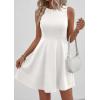 imagePRETTYGARDEN Cocktail Dresses for Women Summer 2026 Elegant Classy Spring A Line Sleeveless Mini Short Party Dress PocketsWhite