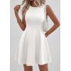 imagePRETTYGARDEN Cocktail Dresses for Women Summer 2026 Elegant Classy Spring A Line Sleeveless Mini Short Party Dress PocketsWhite