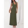 imagePRETTYGARDEN Halter Dresses for Women 2026 Elegant Classy Spring V Neck Tie Backless Summer Wedding Guest Cocktail Midi DressArmy Green