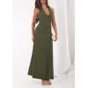 imagePRETTYGARDEN Halter Dresses for Women 2026 Elegant Classy Spring V Neck Tie Backless Summer Wedding Guest Cocktail Midi DressArmy Green