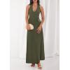 imagePRETTYGARDEN Halter Dresses for Women 2026 Elegant Classy Spring V Neck Tie Backless Summer Wedding Guest Cocktail Midi DressArmy Green