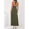imagePRETTYGARDEN Halter Dresses for Women 2026 Elegant Classy Spring V Neck Tie Backless Summer Wedding Guest Cocktail Midi DressArmy Green